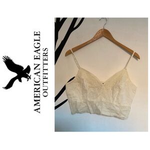 NWT American Eagle Outfitters cream embroidered lace bralette crop top